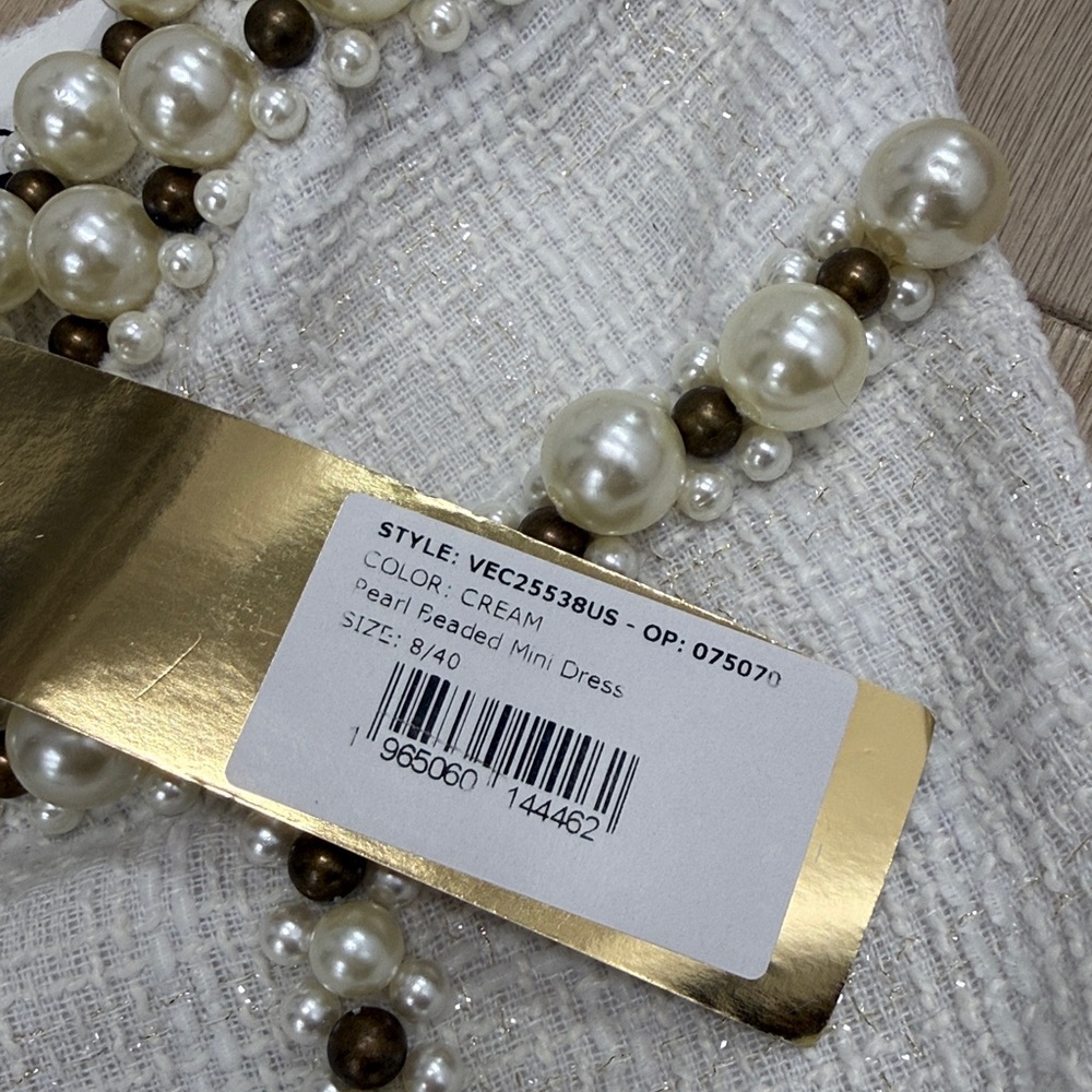 PatBo pearl beaded mini dress size 8 NWT - Picture 6 of 7